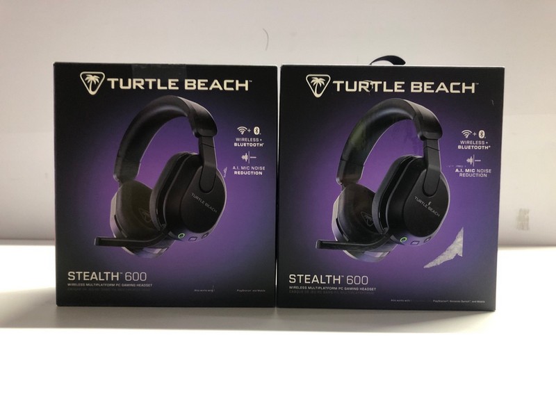 Lot 698  
            Nottingham SR1 - Delivery Only 

                
2 X TURTLE BEACH STEALTH 600 WIRELESS GAMING HEADSETS (PLAYSTATION, XBOX & PC) - ...