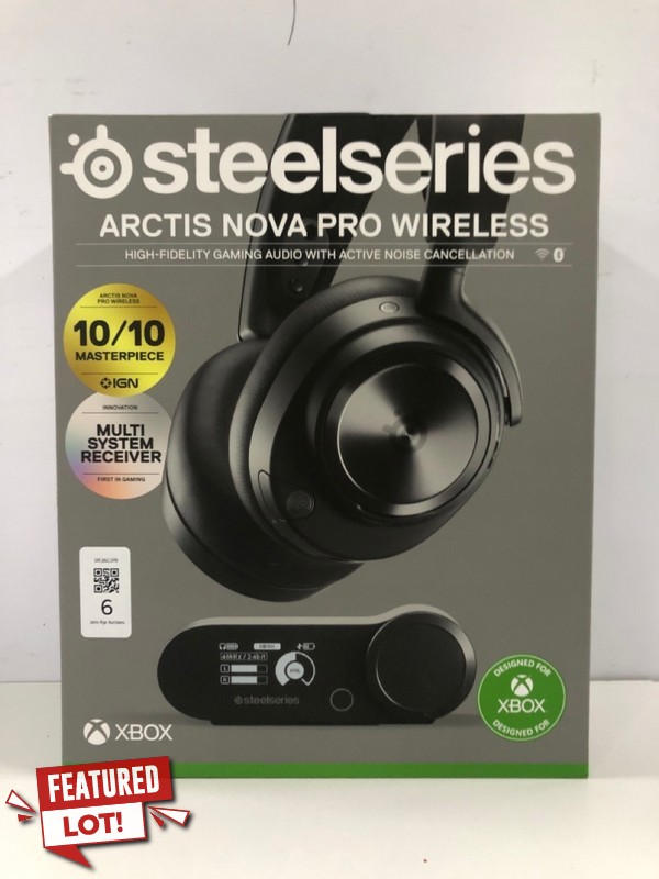 Lot 6  
            Nottingham SR1 - Delivery Only 

                
STEELSERIES ARCTIS NOVA PRO WIRELESS GAMING HEADSET (XBOX) - BLACK - ORIGINAL RRP...