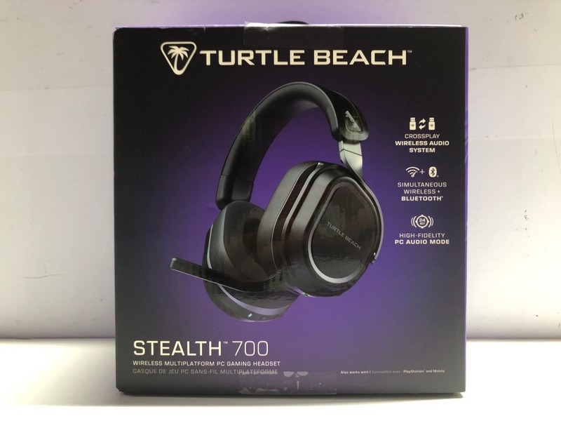 Lot 702  
            Nottingham SR1 - Delivery Only 

                
TURTLE BEACH STEALTH 700 WIRELESS GAMING HEADSET (PLAYSTATION, XBOX & PC) - ORIGI...