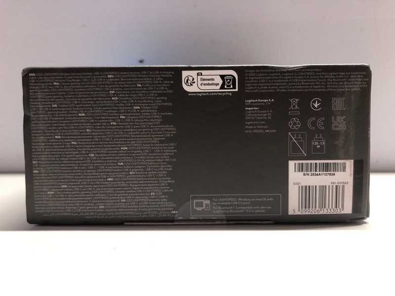 Lot 707  
            Nottingham SR1 - Delivery Only 

                
LOGITECH LIGHTSPEED G321 WIRELESS GAMING HEADSET (PLAYSTATION, XBOX & PC) - ORIGI...