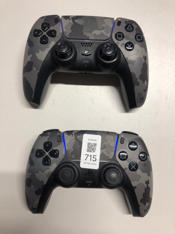 Lot 715  
            Nottingham SR1 - Delivery Only 

                
2 X PLAYSTATION 5 DUAL SENSE WIRELESS CONTROLLER (DAMAGED)