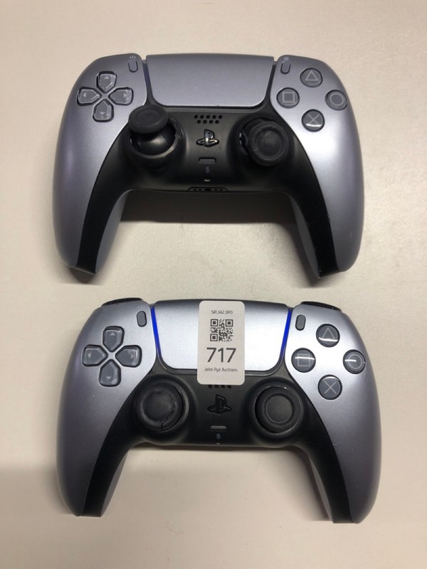 Lot 717  
            Nottingham SR1 - Delivery Only 

                
2 X PLAYSTATION 5 DUAL SENSE WIRELESS CONTROLLER (DAMAGED)