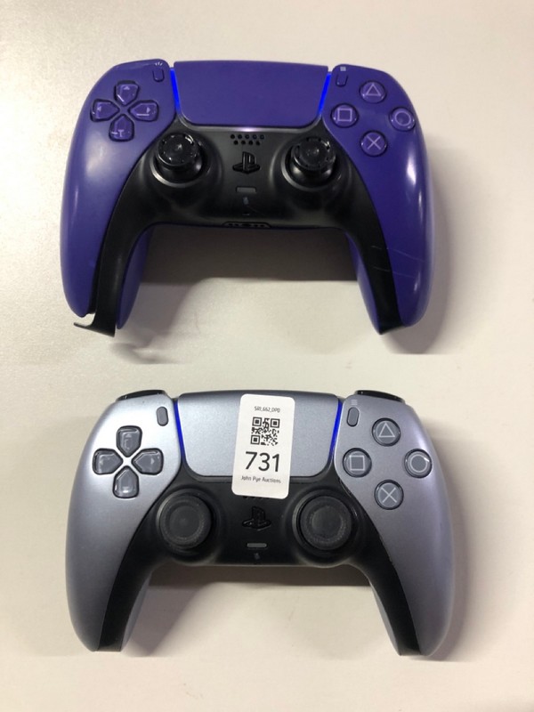 Lot 731  
            Nottingham SR1 - Delivery Only 

                
2 X PLAYSTATION 5 DUAL SENSE WIRELESS CONTROLLER (DAMAGED)
