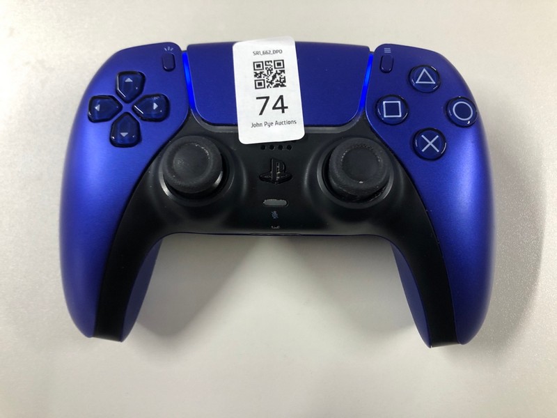 Lot 74  
            Nottingham SR1 - Delivery Only 

                
PLAYSTATION 5 DUAL SENSE WIRELESS CONTROLLER - COBALT BLUE - ORIGINAL RRP - £74.99