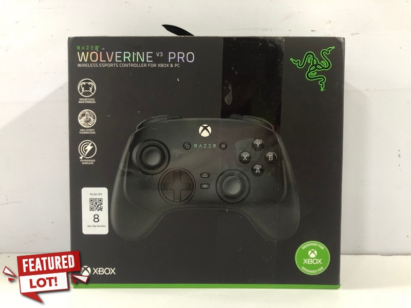 Lot 8  
            Nottingham SR1 - Delivery Only 

                
RAZER WOLVERINE V3 PRO WIRELESS GAMING CONTROLLER (XBOX & PC) - BLACK - ORIGINAL ...