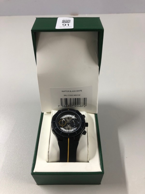 Lot 91  
            Nottingham SR1 - Delivery Only 

                
MANN EGERTON RAPTOR BLACK WHITE WATCH MODEL: ME0132