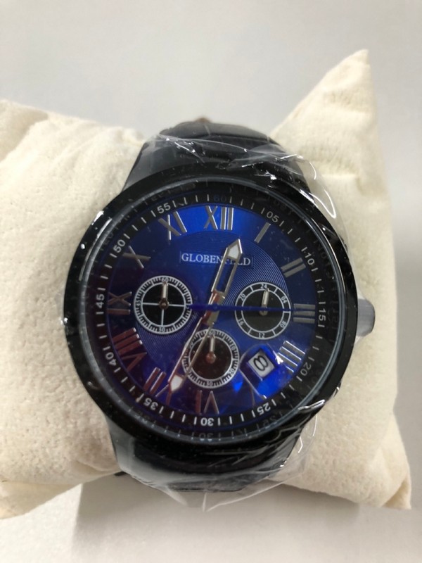 Lot 99  
            Nottingham SR1 - Delivery Only 

                
GLOBENFELD ROMAN CHRONO BLUE WATCH MODEL: GF0013