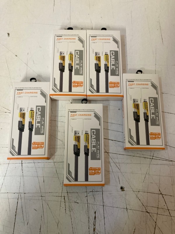 Lot 124  
            Nottingham SR3 - Delivery Only 

                
5 X FAST CHARGING FLAT WIRE 2 TO 2 CABLE