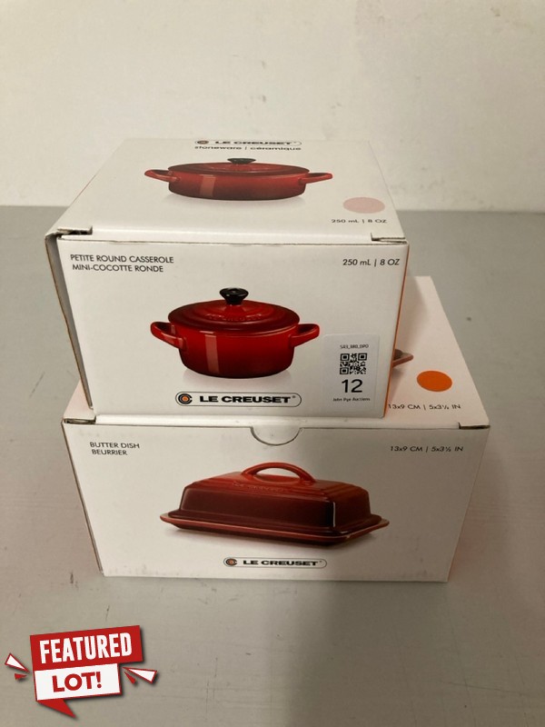 Lot 12  
            Nottingham SR3 - Delivery Only 

                
2 X LE CRUESET ITEMS TO INCLUDE MINI COCOTTE RONDE