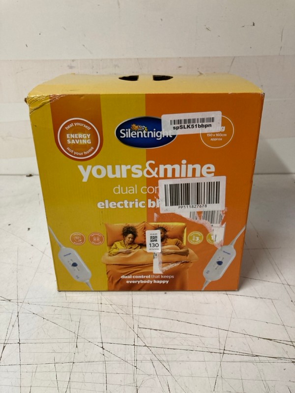 Lot 130  
            Nottingham SR3 - Delivery Only 

                
SILENT NIGHT YOURS N MINE DUAL CONTROL ELECTRIC BLANKET