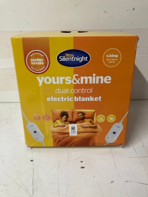 Lot 131  
            Nottingham SR3 - Delivery Only 

                
SILENT NIGHT YOURS N MINE DUAL CONTROL ELECTRIC BLANKET