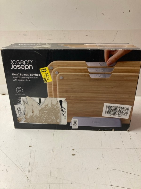 Lot 138  
            Nottingham SR3 - Delivery Only 

                
JOSPEPH JOSEPH 3 PIECE BAMBOO CHOPPING BOARDS