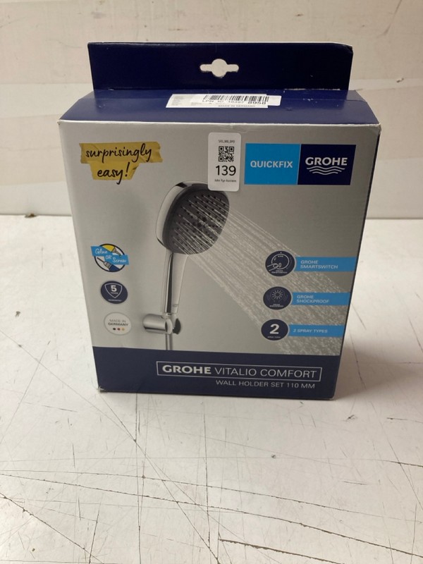 Lot 139  
            Nottingham SR3 - Delivery Only 

                
GROHE QUICKFIX VITALIO COMFORT WALL HOLDER
