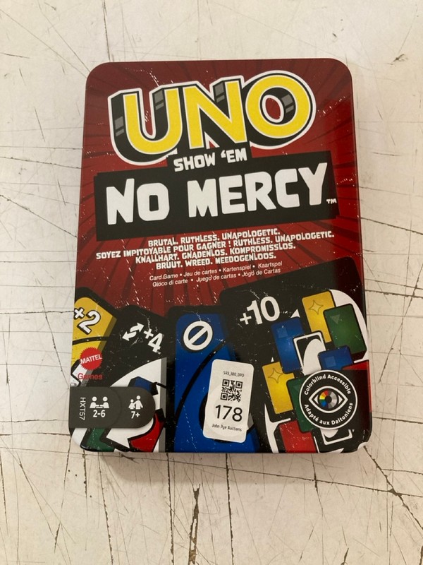 Lot 178  
            Nottingham SR3 - Delivery Only 

                
UNO SHOW EM NO MERCY