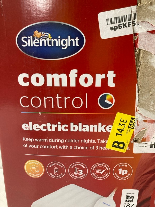 Lot 187  
            Nottingham SR3 - Delivery Only 

                
SILENT NIGHT COMFORT CONTROL ELECTRIC BLANKET