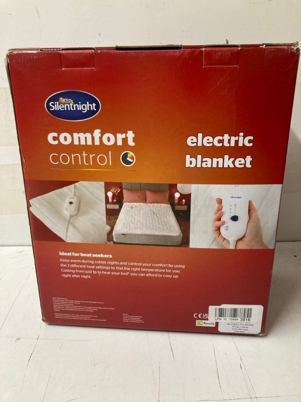 Lot 187  
            Nottingham SR3 - Delivery Only 

                
SILENT NIGHT COMFORT CONTROL ELECTRIC BLANKET