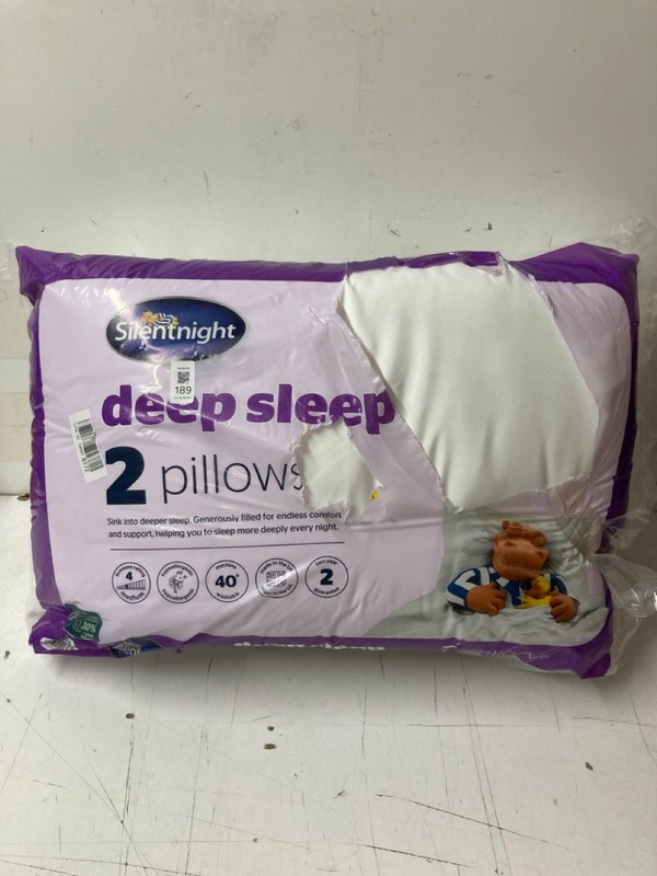 Lot 189  
            Nottingham SR3 - Delivery Only 

                
SILENT NIGHT DEEP SLEEP 2 X PILLOWS
