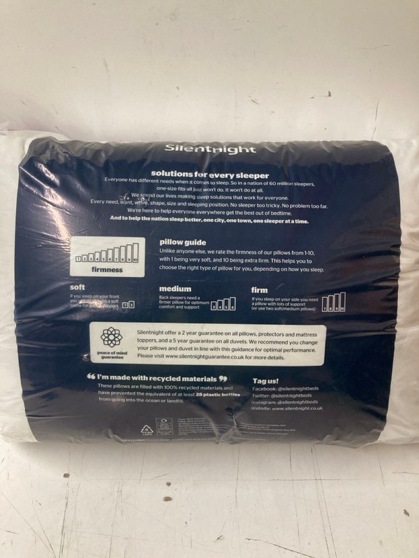 Lot 189  
            Nottingham SR3 - Delivery Only 

                
SILENT NIGHT DEEP SLEEP 2 X PILLOWS