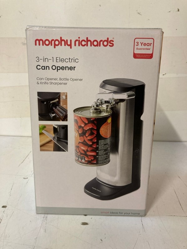 Lot 193  
            Nottingham SR3 - Delivery Only 

                
MORPHY RICHARDS 3 IN 1 ELECTRIC CAN OPENER - Image 2