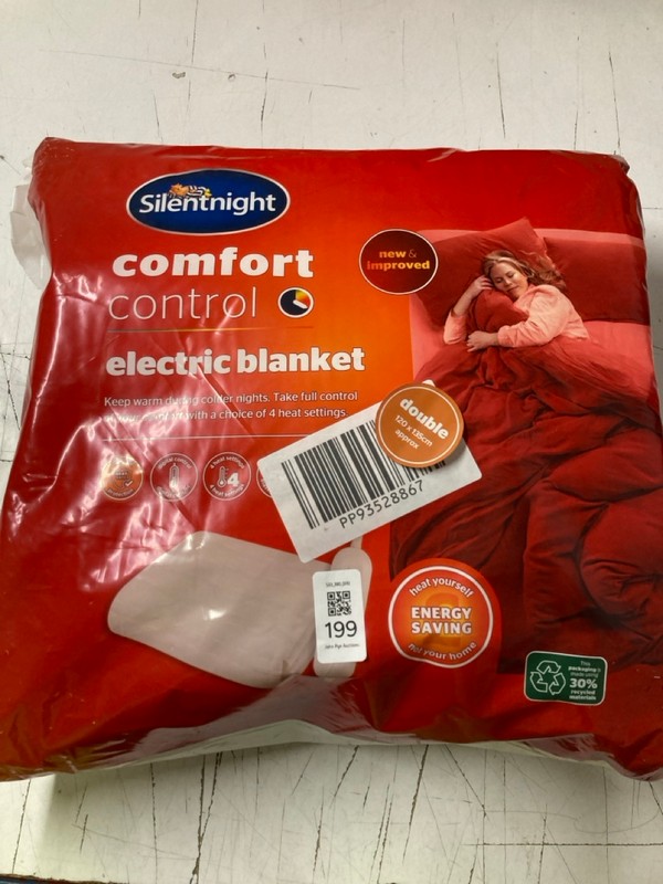 Lot 199  
            Nottingham SR3 - Delivery Only 

                
2 X SILENTNIGHT ELECTRIC BLANKET