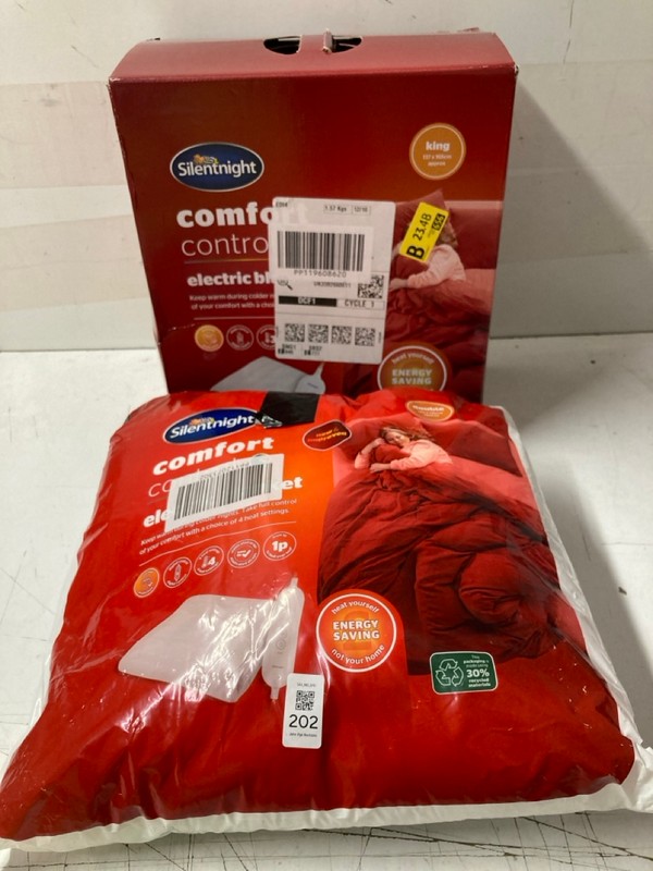 Lot 202  
            Nottingham SR3 - Delivery Only 

                
2 X SILENTNIGHT ELECTRIC BLANKET