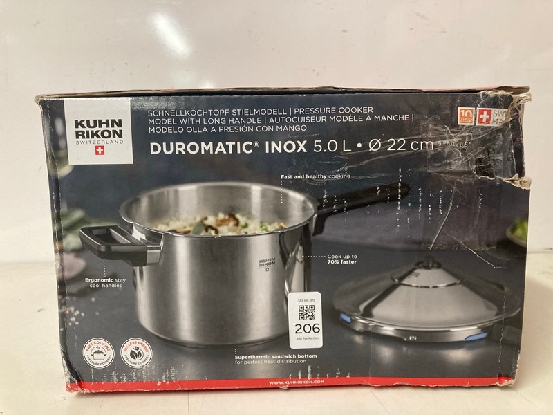 Lot 206  
            Nottingham SR3 - Delivery Only 

                
KUHN RIKON PRESSURE COOKER