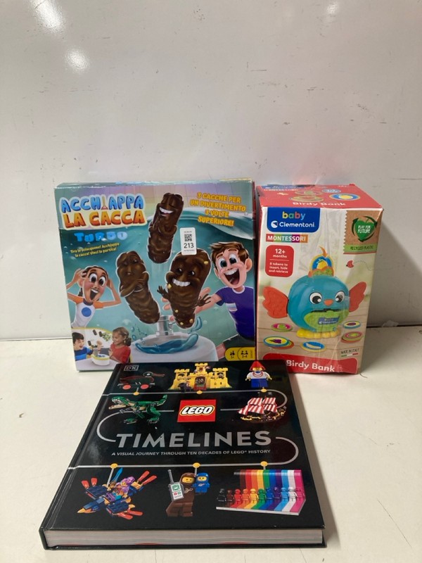 Lot 213  
            Nottingham SR3 - Delivery Only 

                
3 X ITEMS TO INCLUDE BABY CLEMENTONI BIRDY BANK