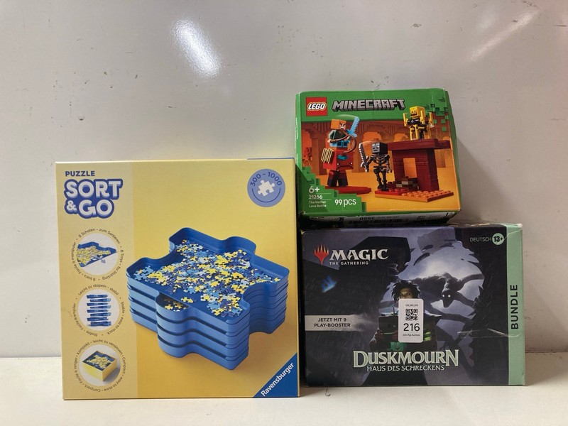 Lot 216  
            Nottingham SR3 - Delivery Only 

                
3 X ITEMS TO INCLUDE LEGO MINECRAFT THE NETHER LAVA BATTLE