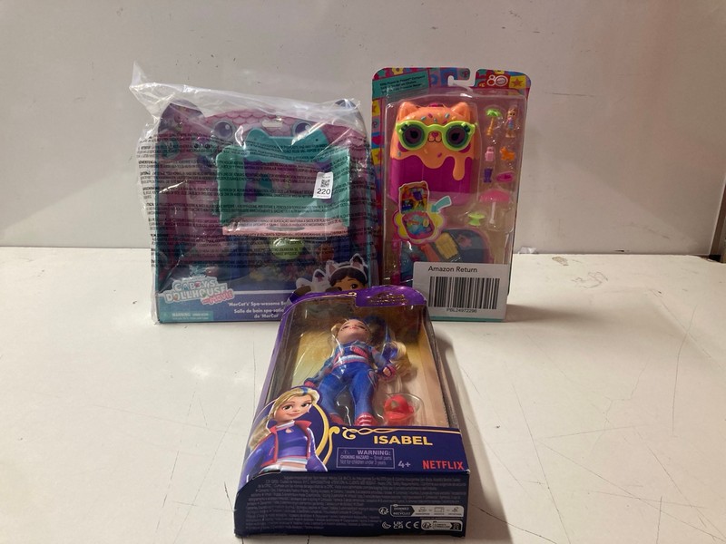 Lot 220  
            Nottingham SR3 - Delivery Only 

                
3 X ITEMS TO INCLUDE GABBYS DOLLHOUSE MERCAT SPA