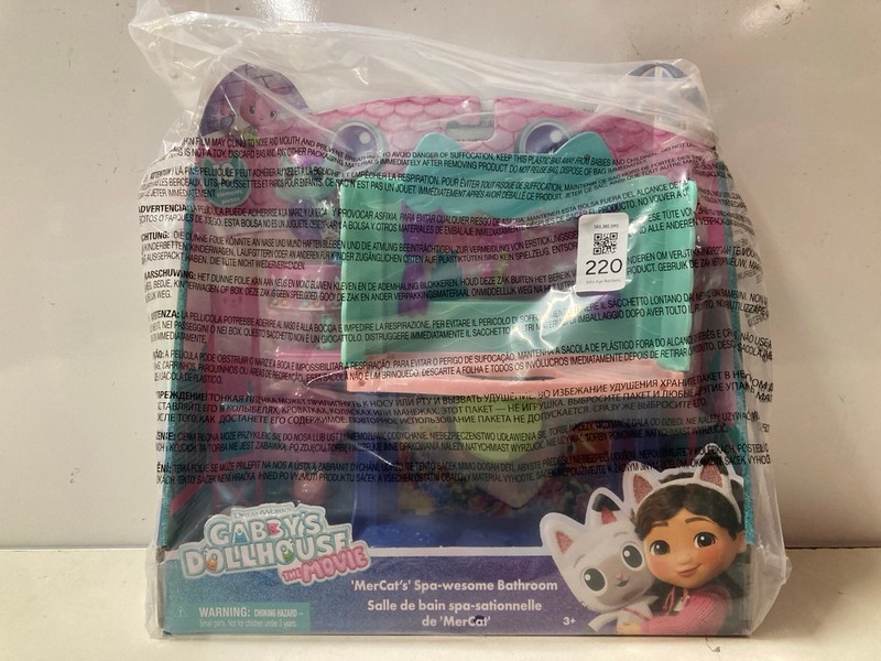 Lot 220  
            Nottingham SR3 - Delivery Only 

                
3 X ITEMS TO INCLUDE GABBYS DOLLHOUSE MERCAT SPA