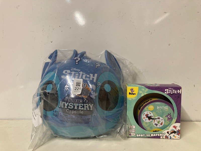 Lot 221  
            Nottingham SR3 - Delivery Only 

                
2 X ITEMS TO INCLUDE DISNEY STITCH JUMBO MYSTERY CAPSULE