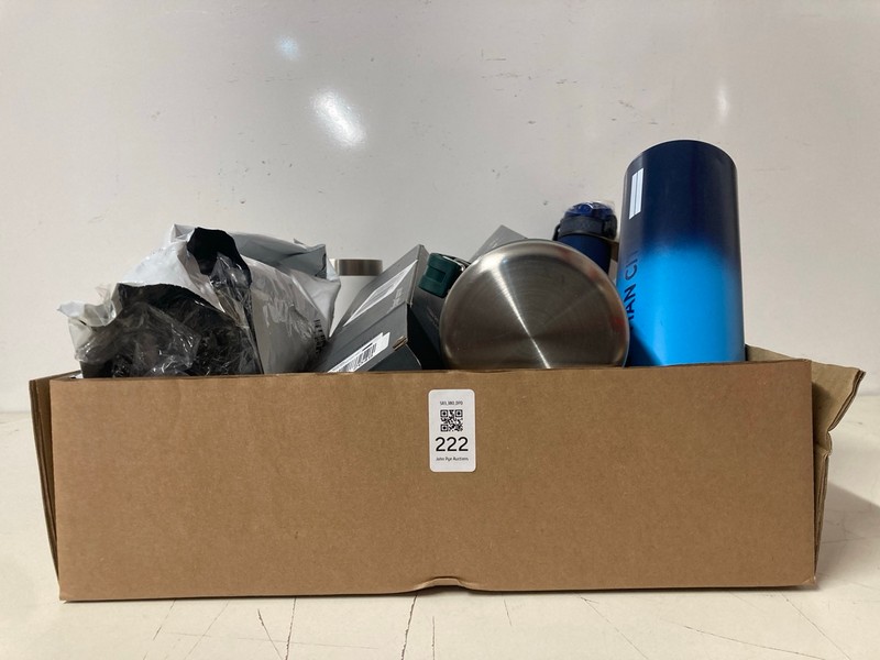 Lot 222  
            Nottingham SR3 - Delivery Only 

                
BOX OF ITEMS TO INCLUDE STANLEY FLASK