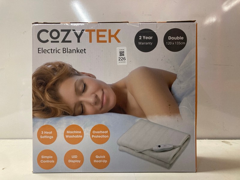 Lot 226  
            Nottingham SR3 - Delivery Only 

                
COZYTEK ELECTRIC BLANKET
