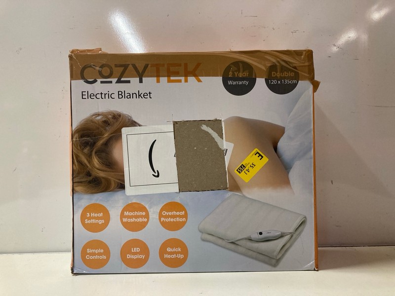 Lot 226  
            Nottingham SR3 - Delivery Only 

                
COZYTEK ELECTRIC BLANKET