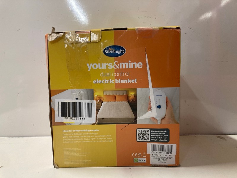 Lot 229  
            Nottingham SR3 - Delivery Only 

                
SILENT NIGHT YOURS N MINE DUAL CONTROL ELECTRIC BLANKET