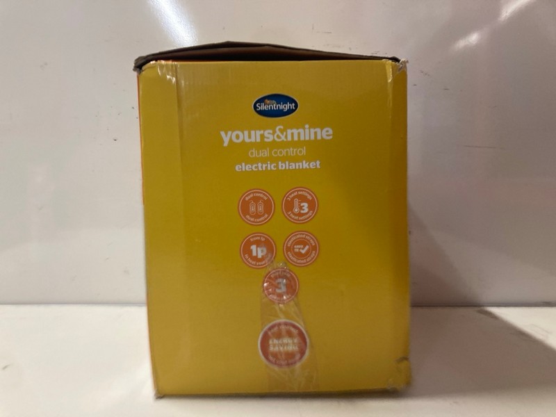 Lot 229  
            Nottingham SR3 - Delivery Only 

                
SILENT NIGHT YOURS N MINE DUAL CONTROL ELECTRIC BLANKET