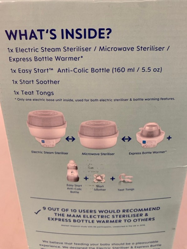 Lot 234  
            Nottingham SR3 - Delivery Only 

                
MAM ELECTRIC STERILISER