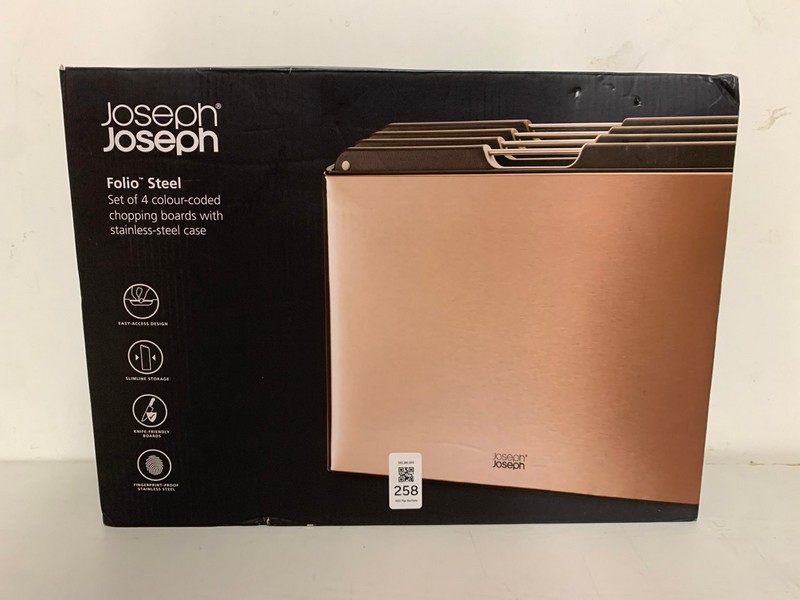 Lot 258  
            Nottingham SR3 - Delivery Only 

                
JOSEPH JOSEPH FOLIO STEEL SET OF 4 CHOPPING BOARDS