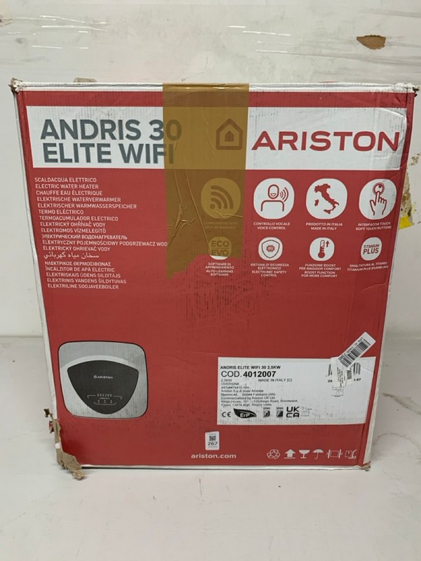 Lot 267  
            Nottingham SR3 - Delivery Only 

                
ARISTON ANDRIS 30 ELITE (WIFI)