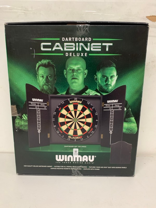Lot 268  
            Nottingham SR3 - Delivery Only 

                
WINMAU DARTBOARD CABINATE DELUX