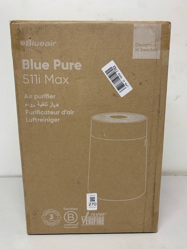 Lot 270  
            Nottingham SR3 - Delivery Only 

                
BLUEAIR BLUE PURE 511I MAX AIR PURIFIER