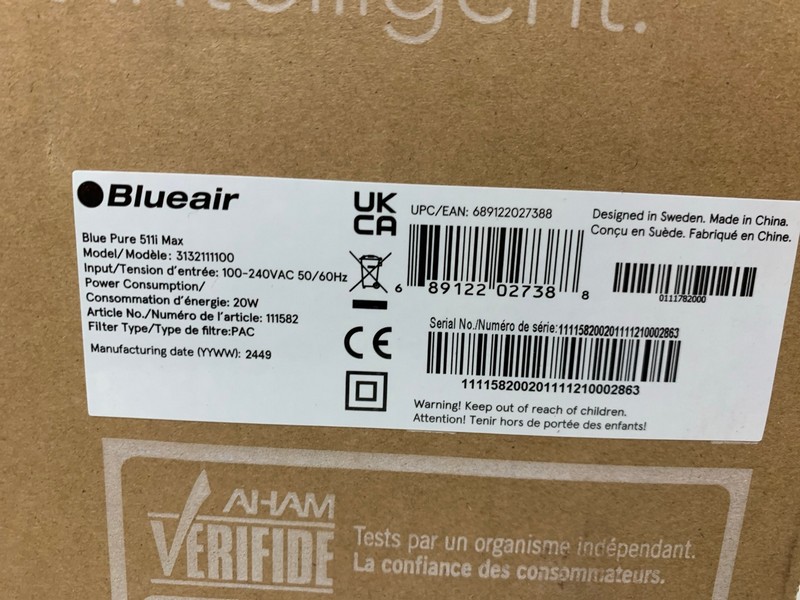 Lot 270  
            Nottingham SR3 - Delivery Only 

                
BLUEAIR BLUE PURE 511I MAX AIR PURIFIER - Image 4