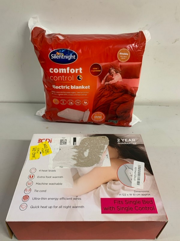 Lot 274  
            Nottingham SR3 - Delivery Only 

                
2 X SILENTNIGHT ELECTRIC BLANKET
