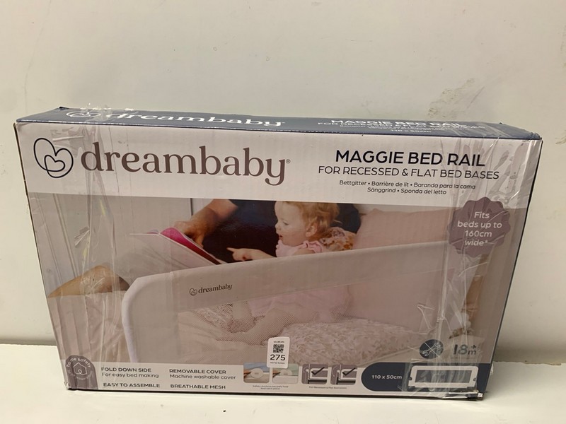 Lot 275  
            Nottingham SR3 - Delivery Only 

                
DREAMBABY MAGGIE BED RAIL