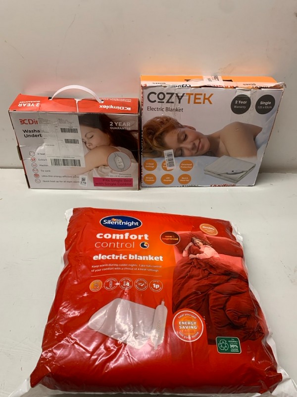 Lot 278  
            Nottingham SR3 - Delivery Only 

                
3 X ITEMS TO INCLUDE SILENT NIGHT ELECTRIC BLANKET
