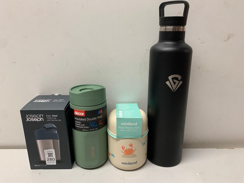 Lot 280  
            Nottingham SR3 - Delivery Only 

                
4 X ITEMS TO INCLUDE JOSEPH JOSEPH STEEL TRAVEL MUG