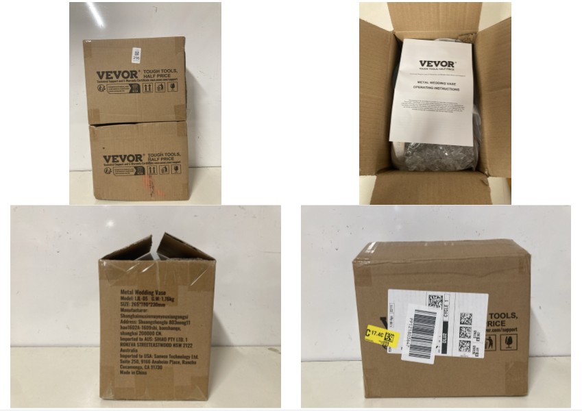 Lot 296  
            Nottingham SR3 - Delivery Only 

                
2 X ITEMS TO INCLUDE VEVOR METAL WEDDING VASE