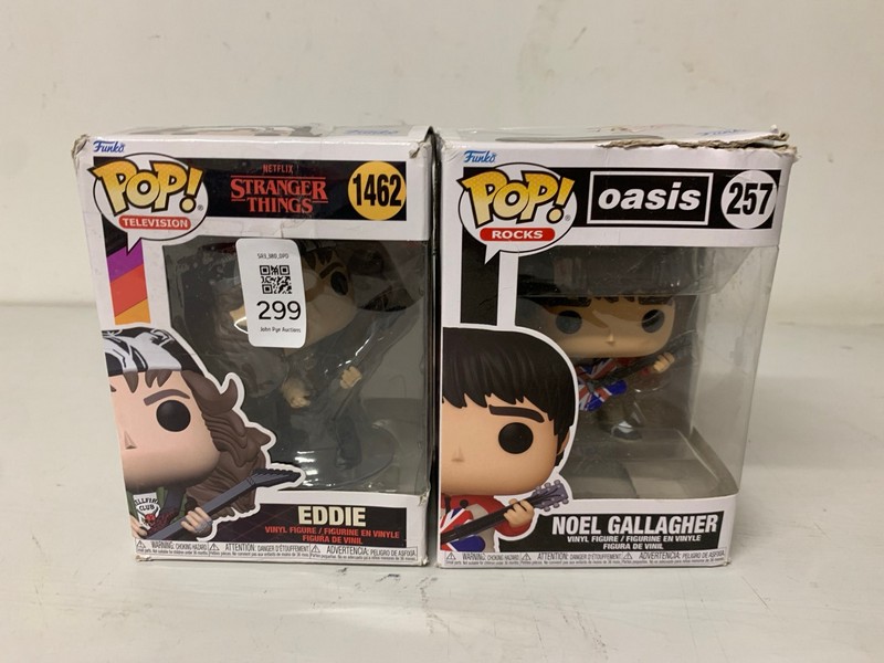 Lot 299  
            Nottingham SR3 - Delivery Only 

                
2 X  FUNKO POP FIGURES TO INCLUDE EDDIE