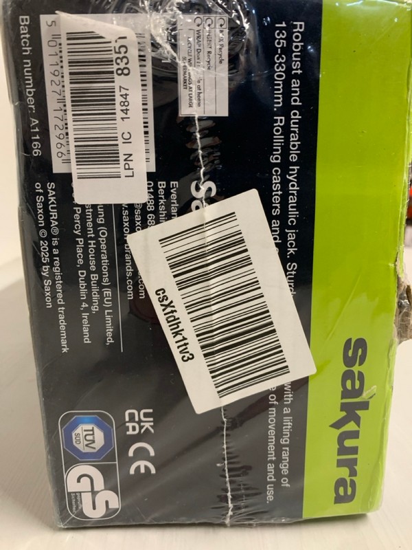 Lot 319  
            Nottingham SR3 - Delivery Only 

                
SAKURA 2 TONNE TROLLEY JACK