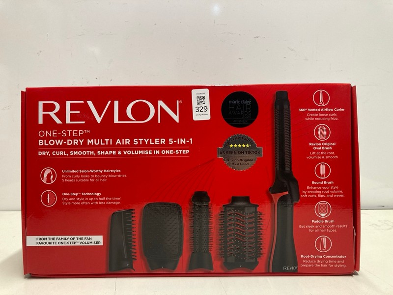 Lot 329  
            Nottingham SR3 - Delivery Only 

                
REVLON ONE STEP BLOW DRY MULTI AIR STYLER